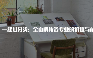 一建证分类：全面解析各专业的价值与前景